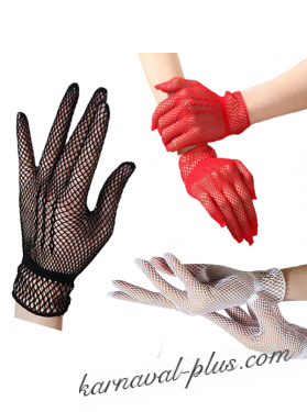 Карнавальные мини перчатки сеточка, цвета микс